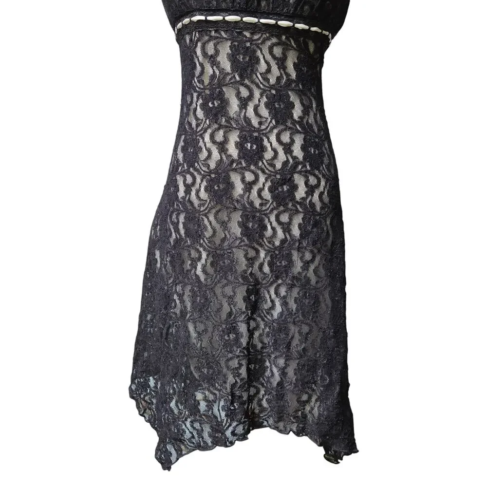 My Michelle Black Lace High-Low Dress - Picture 4 of 11